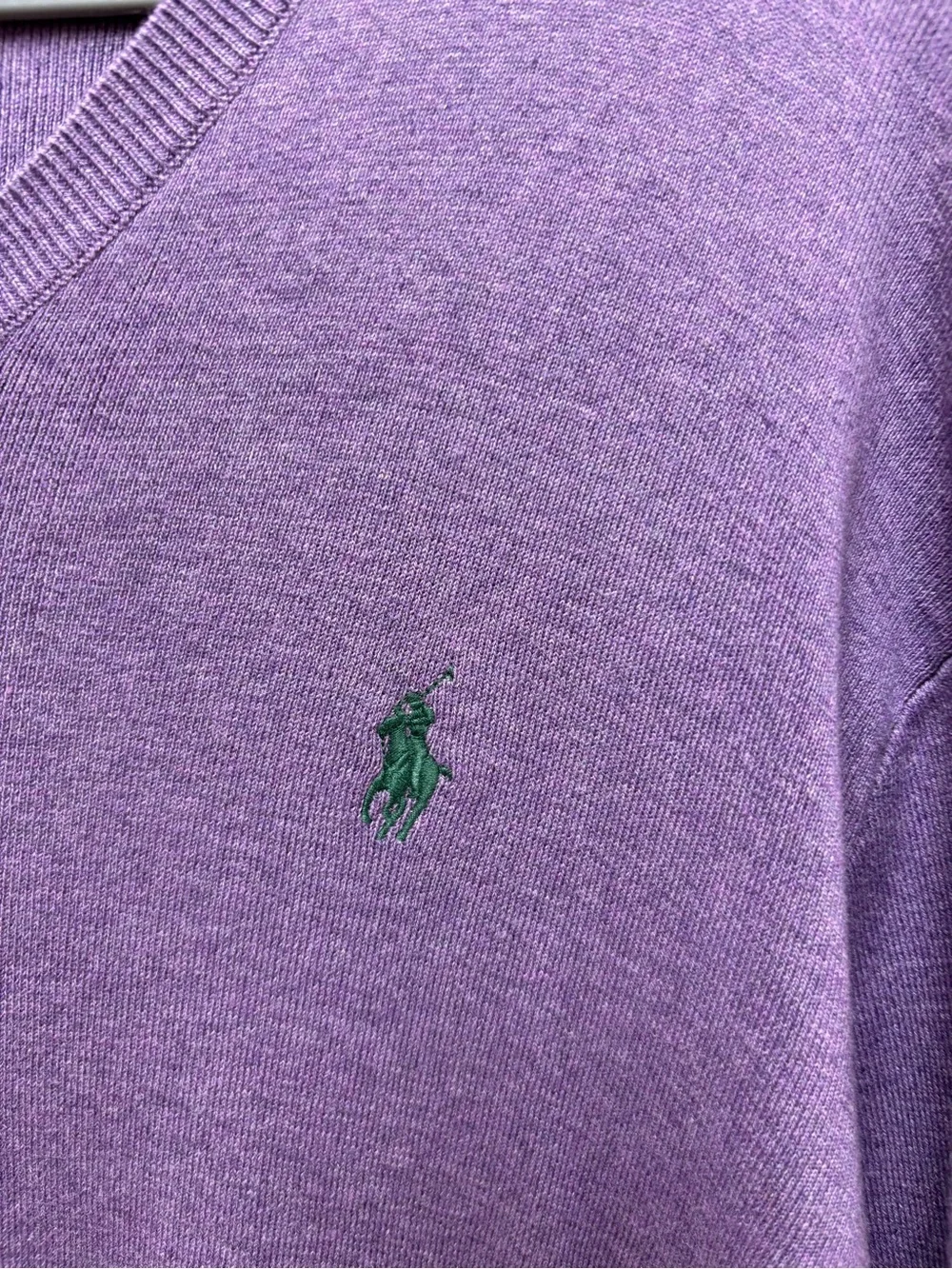 Polo by Ralph Lauren Men's V-Neck Sweater - Purple XL